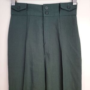 Vintage HAPPY LEGS Green HIGH WAISTED PLEATED TROUSERS Womens Size 5 Made In USA